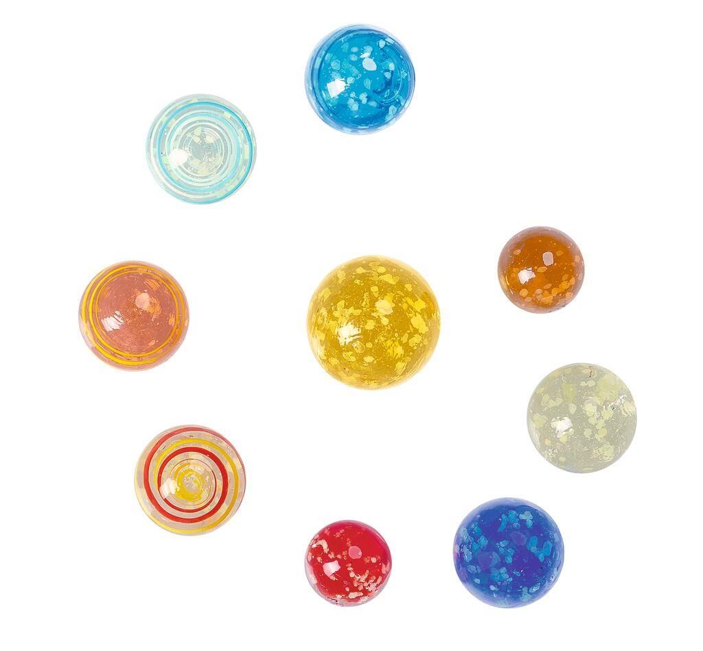 Knikkerset planeten glow in the dark - 8 stuks