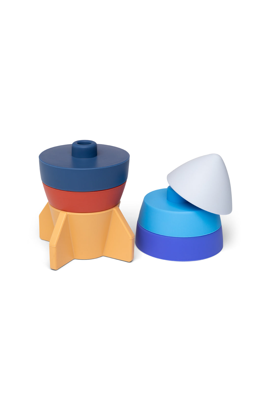Little L – Stapeltoren Raket – Blauw en Oranje