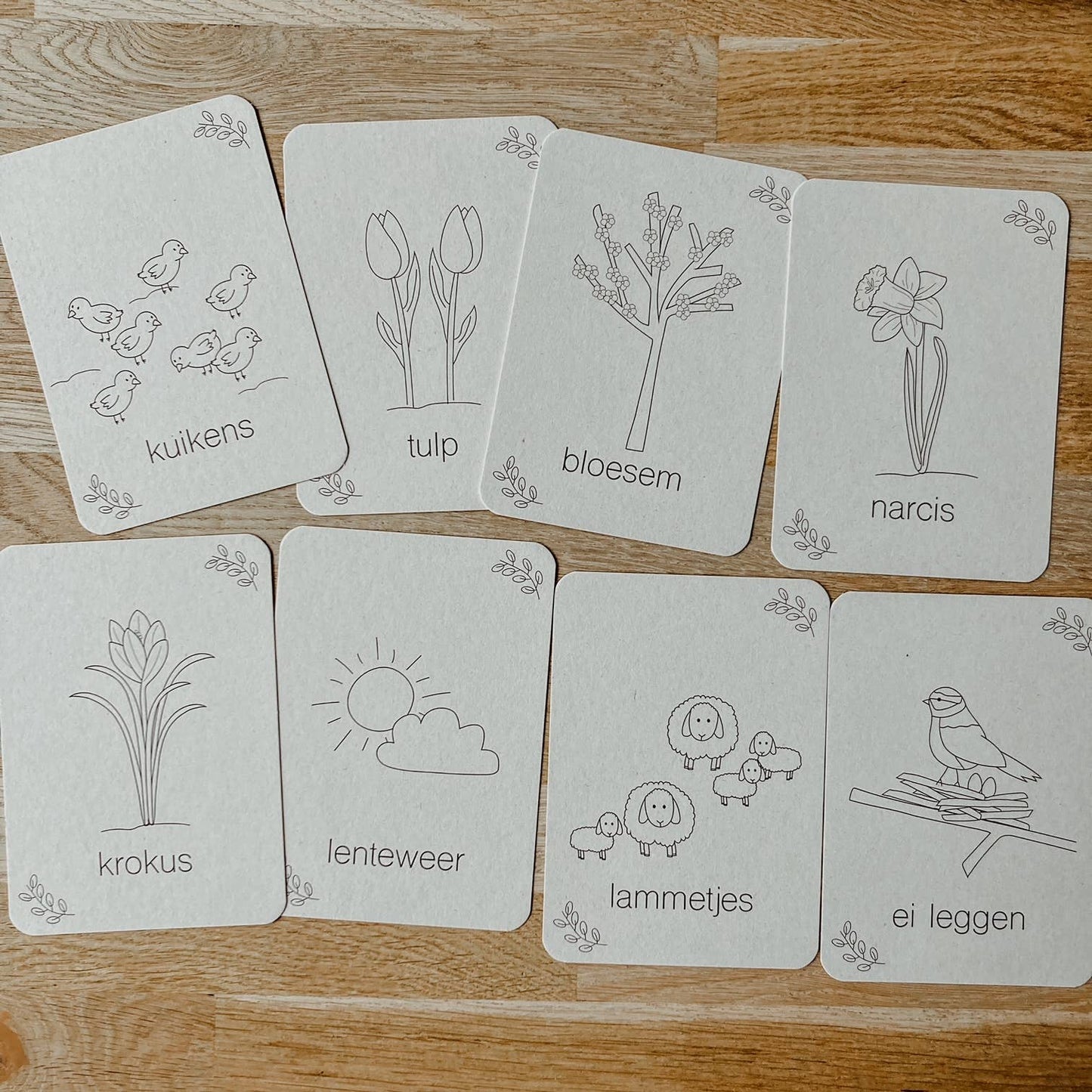 Lente flashcards - Educatief speelgoed - seizoenstafel