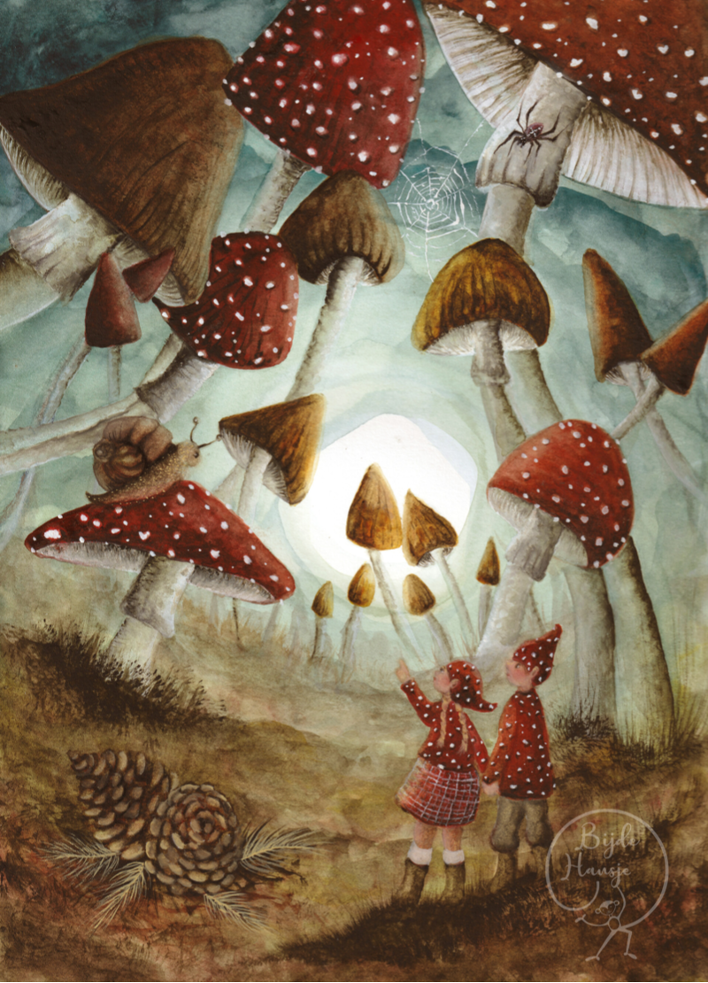 Red Hat Wonderland | Bijdehansje ansichtkaart