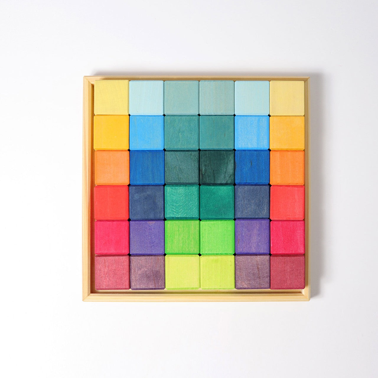 Grimm's - mozaïek regenboog blokken (36 stuks)