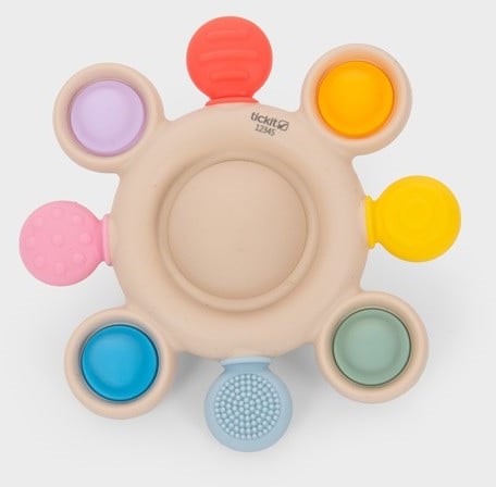 Tickit Silisoft Druk Gaatjes Bijtspeelgoed (Regenboog)