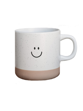 Mok keramiek 360ml wit – Smiley