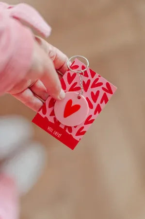 Sleutelhanger - Hartje roze/rood