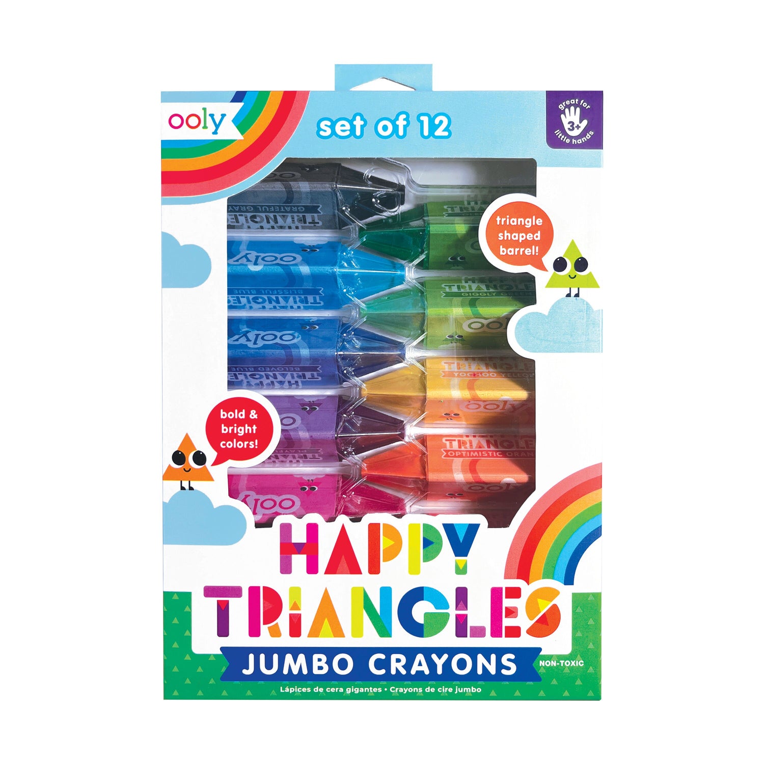 Ooly – Happy Triangles Jumbo Crayons