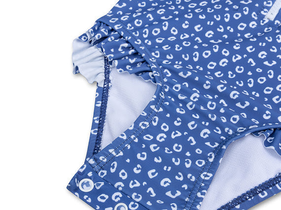 Badpak met lange mouwen Blue Panterprint