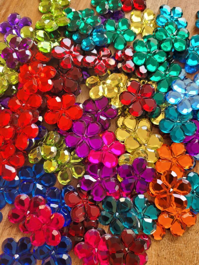 Bauspiel Glinsterstenen Bloemen – 120 stuks