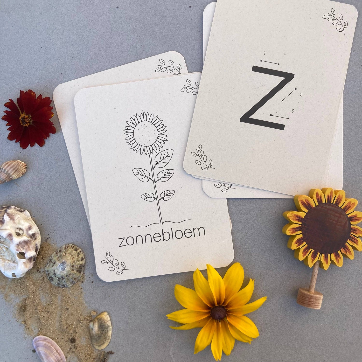 Zomer flashcards - Educatief speelgoed - Montessori