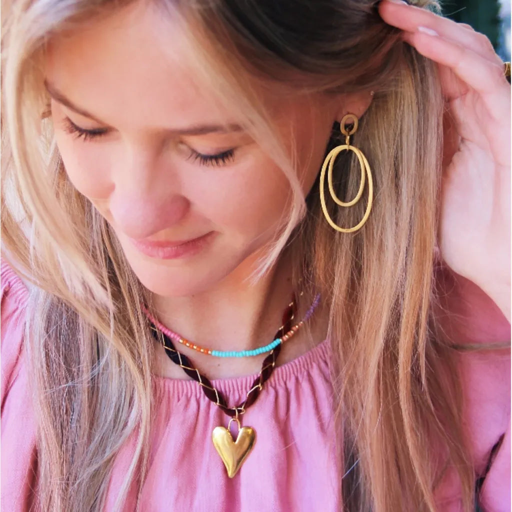 Statement oorbel met ovale hangers