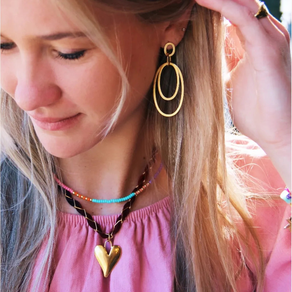 Statement oorbel met ovale hangers