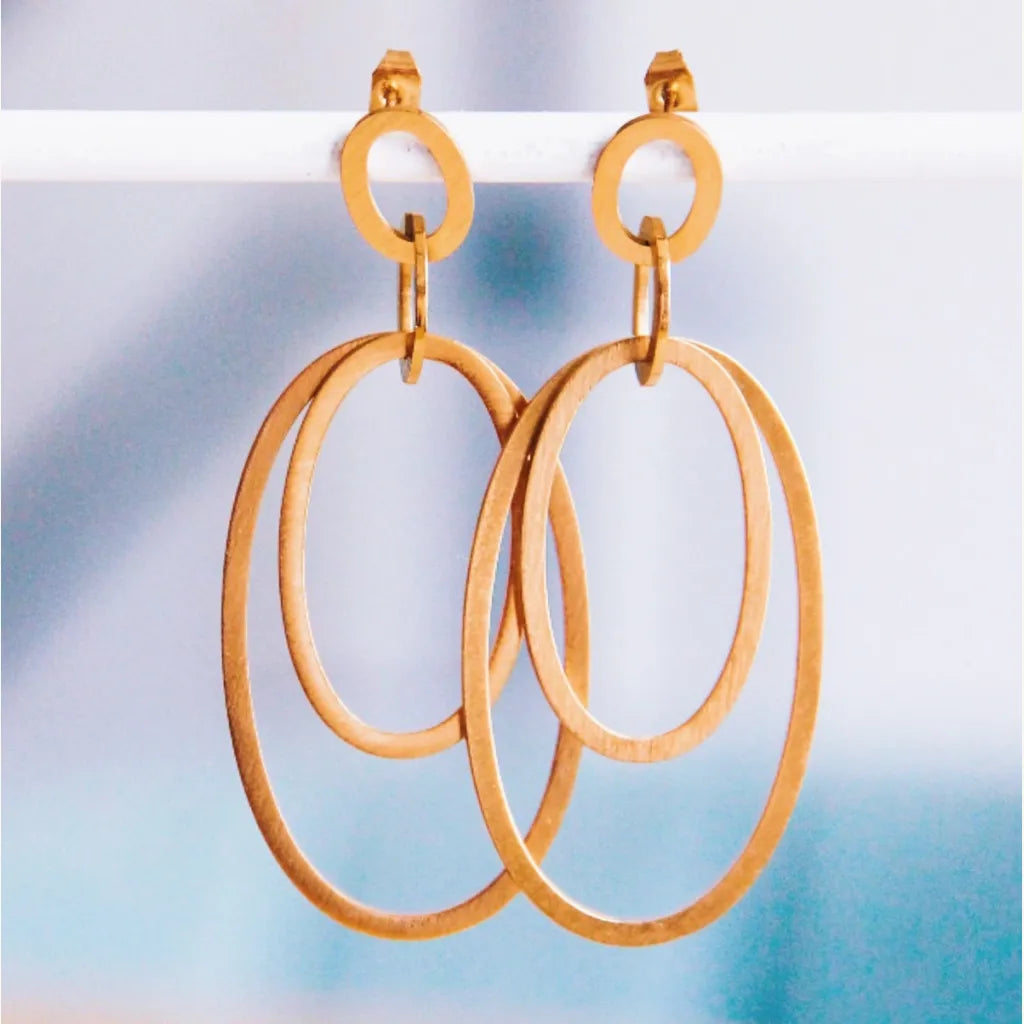 Statement oorbel met ovale hangers