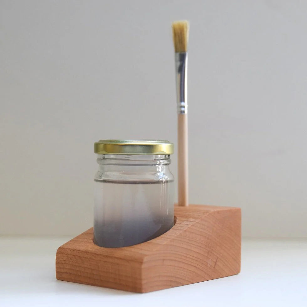 Grennn lijmpot houder beuken inclusief potje+kwastje