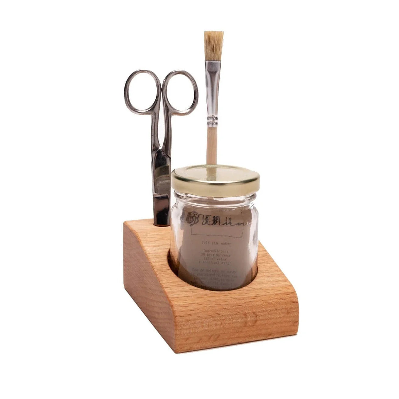 Grennn lijmpot houder
beuken inclusief
potje,kwastje en schaartje