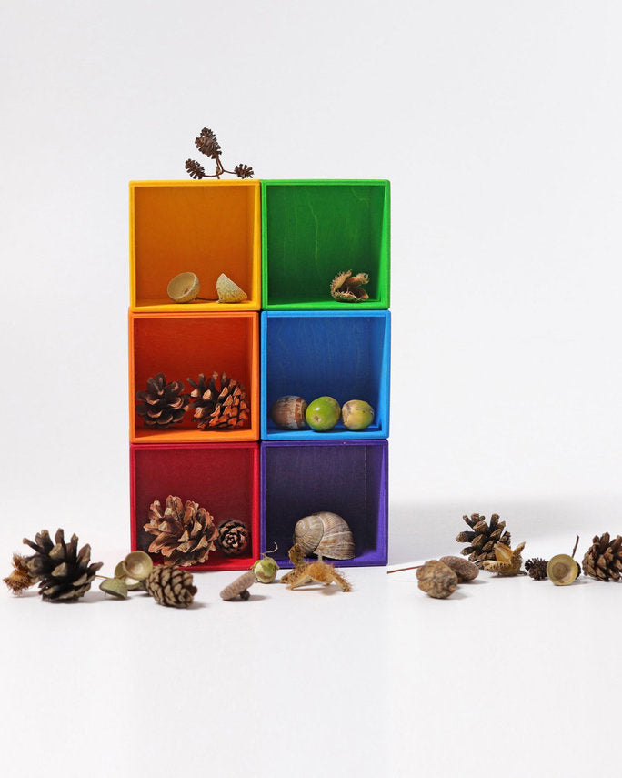 Sorteerbakjes 6 stuks - regenboog | Primaire kleuren