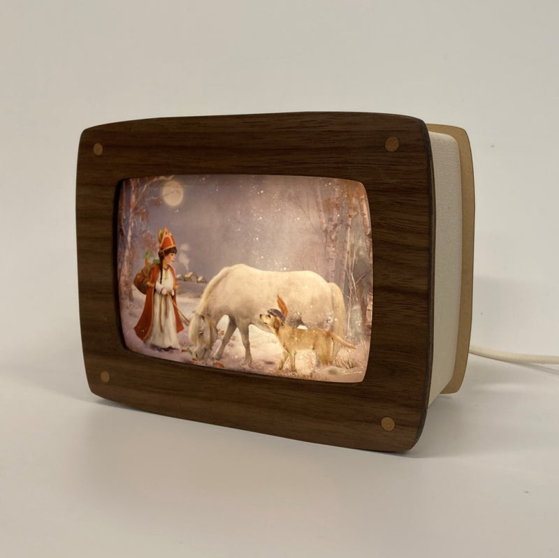 Kaartenlampje Notenhout | Luxe