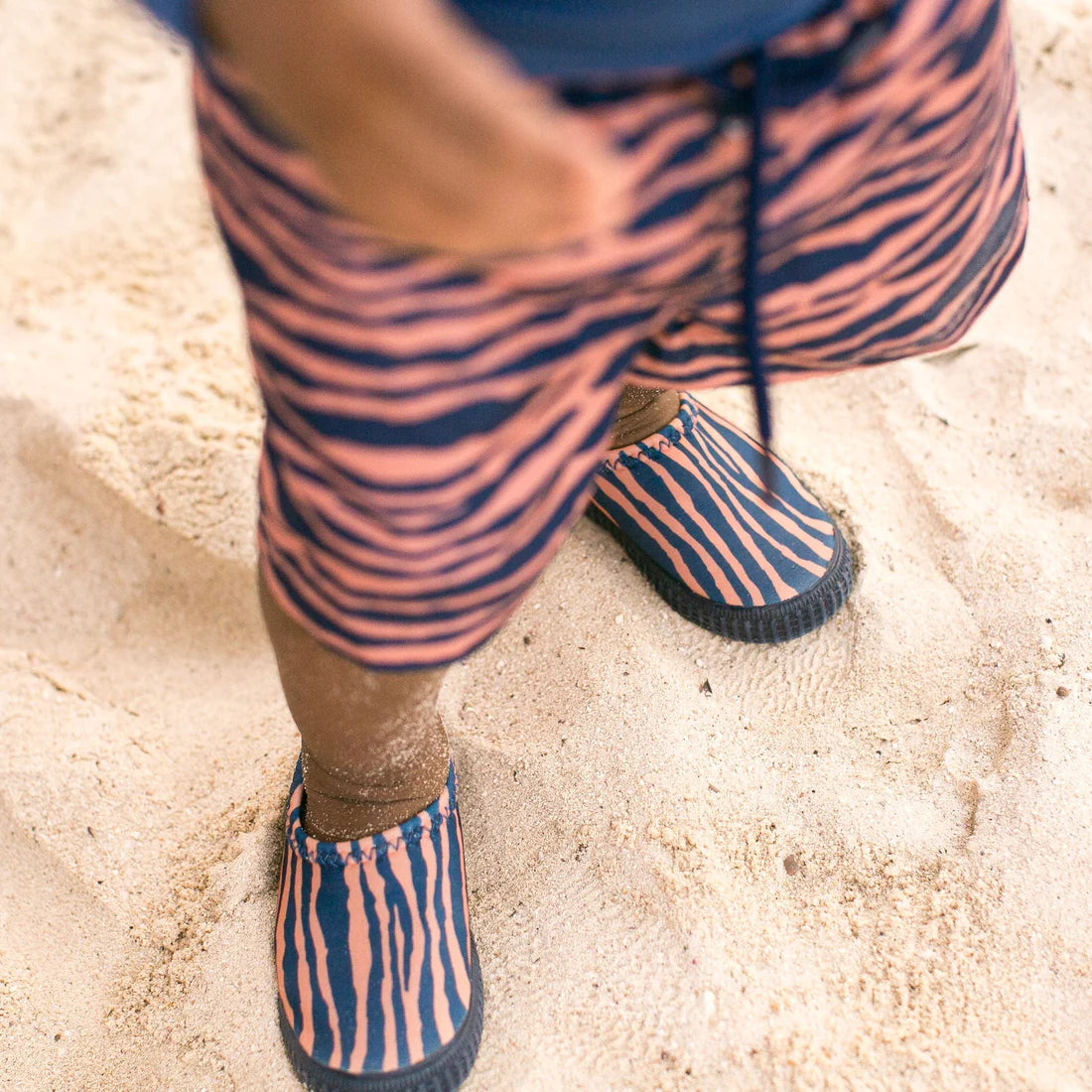 Waterschoentjes Blauw/Oranje Zebra - Maat 19-33