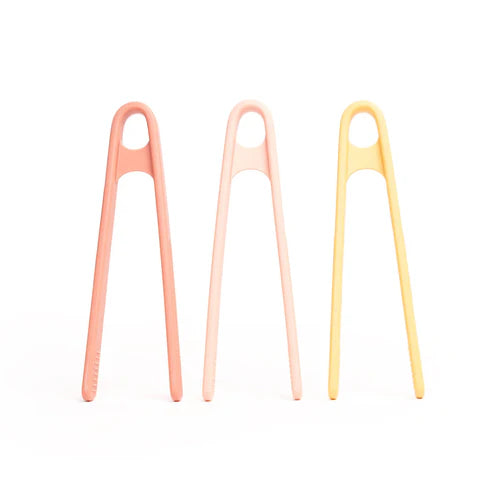 Inspire My Play silicone pincetten – Set van 3 – (koraal/geel)