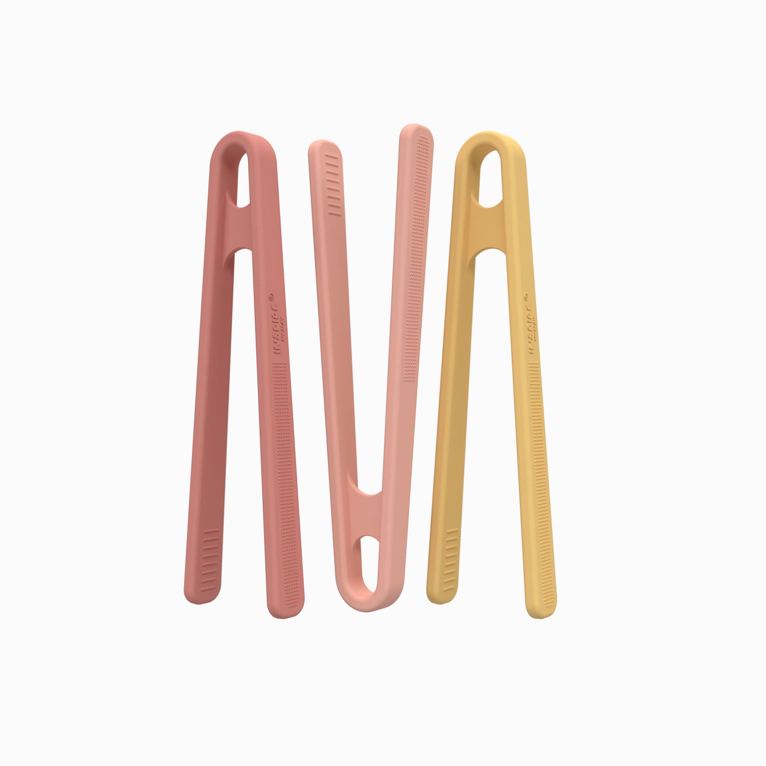 Inspire My Play silicone pincetten – Set van 3 – (koraal/geel)