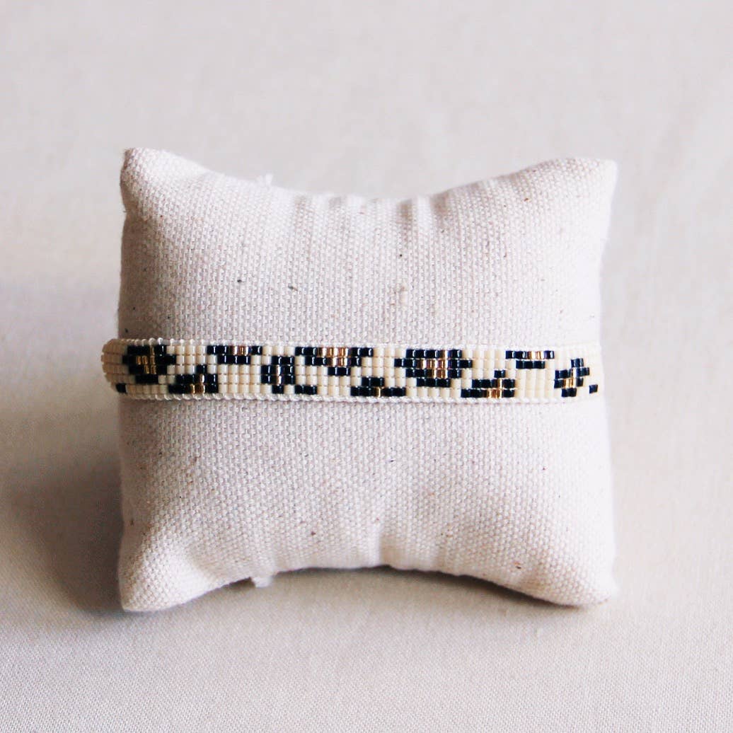 Weaving armband leopard