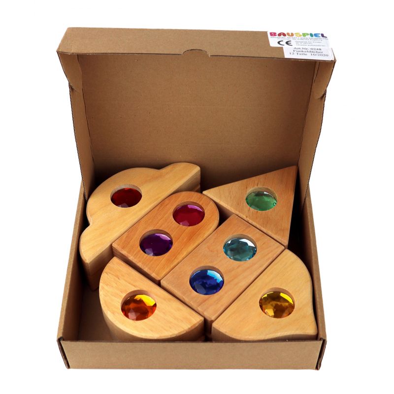 Sprookjes daken set naturel (12-delig), Bauspiel 0258