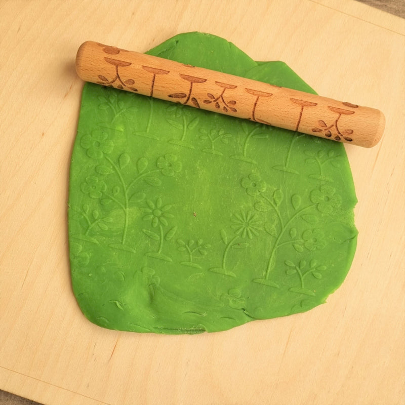 Houten roller - Bloemen