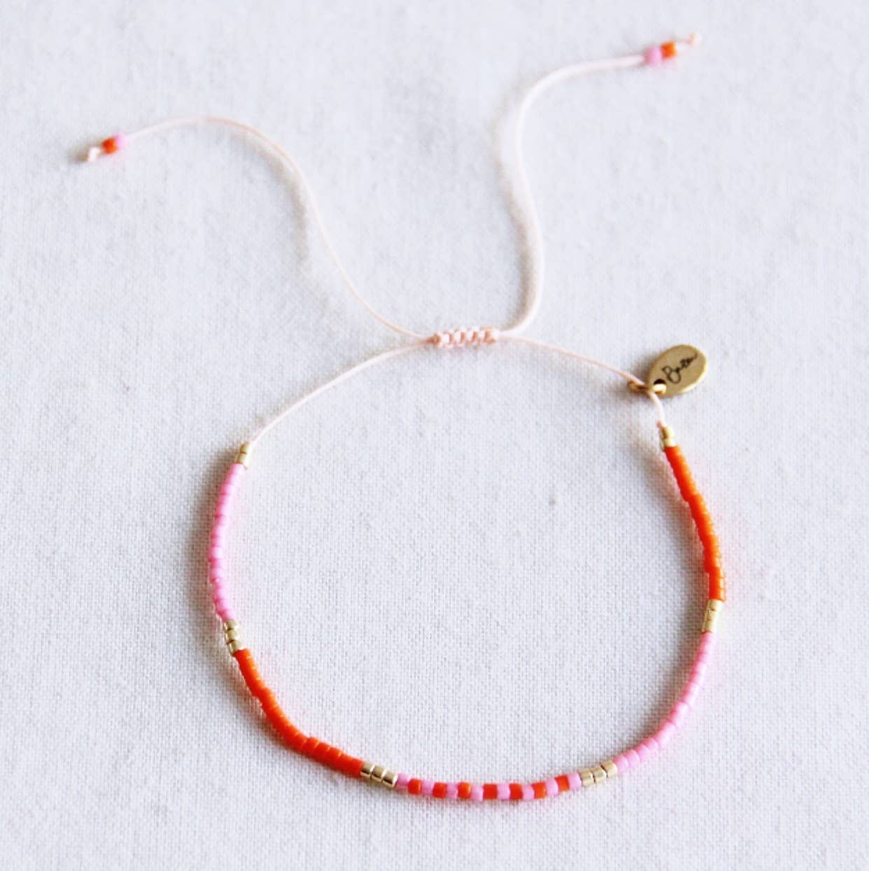 Miyuki armband roze/oranje