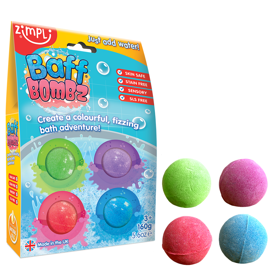 4-pack ronde Baff Bombz