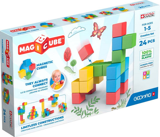 Geomag Magicube Recycled Creative Set 24-delig | Magnetisch speelgoed | 1-5 jaar
