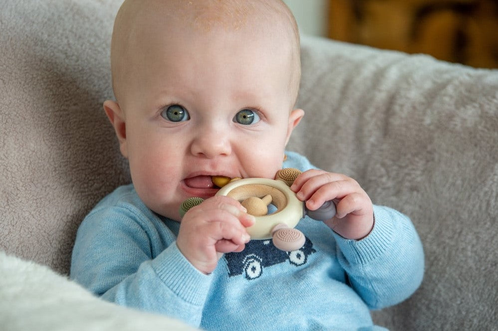 Tickit Silisoft Rammelaar Bijtspeelgoed (Aarde Kleuren)