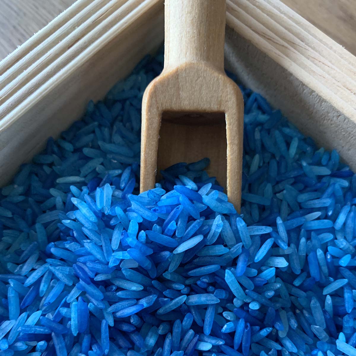 Speelrijst blauw