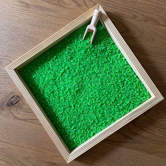Groen is gras. Toch? Of maak je eigen mix met meerdere kleuren rijst.